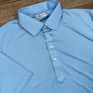 Collars & Co Mens Size XL Tall Dress Collar Polo French Blue Performance Shirt